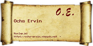 Ochs Ervin névjegykártya